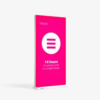 Kaseton reklamowy 100×200 cm z mobilnym zasilaniem i wydrukiem dwustronnym
