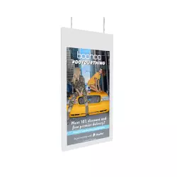 Dwustronny ekran witrynowy, wiszący