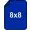 8x8cm