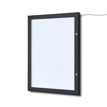 Gablota na menu z panelem na logo czarna