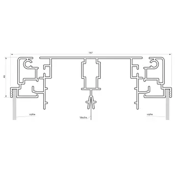 Dwustronna gablota Classique o profilu 167 mm