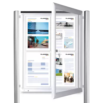 Jednostronna wolnostojąca gablota Reverso