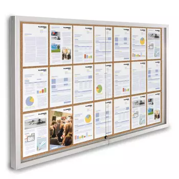 Korkowa gablota Luxe z przesuwanymi drzwiami