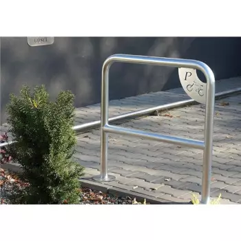 Stojak rowerowy UNO 60/80/100 z poprzeczką i tabliczką - 2 miejsca rowerowe