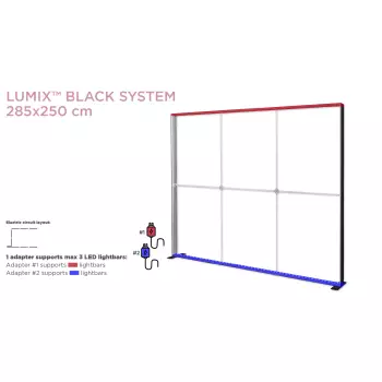 Ścianka podświetlana czarna LUMIX™ 285×250