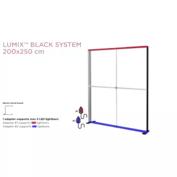Ścianka podświetlana czarna LUMIX™ 200×250