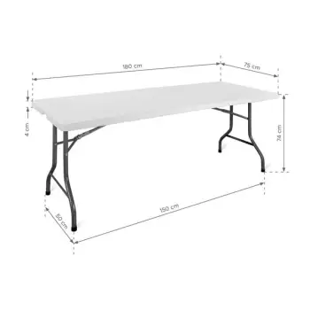 Stół eventowy E180 (180x75 cm) - biały