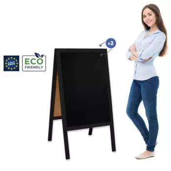 Potykacz drewniany Classic L (61x118 cm) - czarny