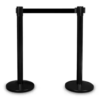 Słupek odgradzający Premium czarny z czarną taśmą