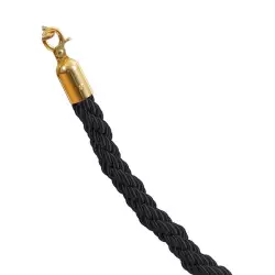 Border pleciony czarny - klamra złota