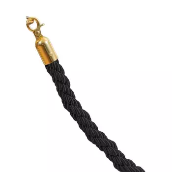 Border pleciony czarny - klamra złota