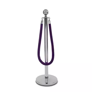 Border welurowy fioletowy - klamra chrome