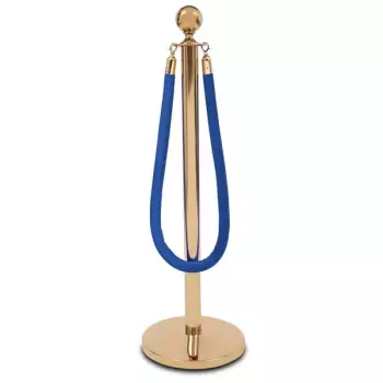 Border welurowy niebieski - klamra złota