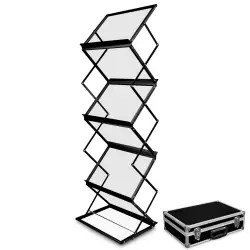 Stojak na ulotki Montana A3 w walizce - czarna