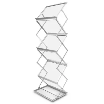 Stojak na ulotki Montana A3 w walizce - srebrny