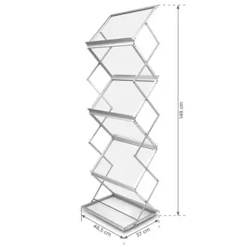 Stojak na ulotki Montana A3 w walizce - srebrny