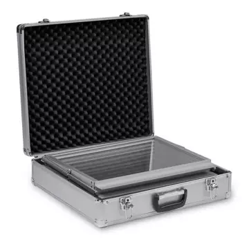 Stojak na ulotki Montana A3 w walizce - srebrny