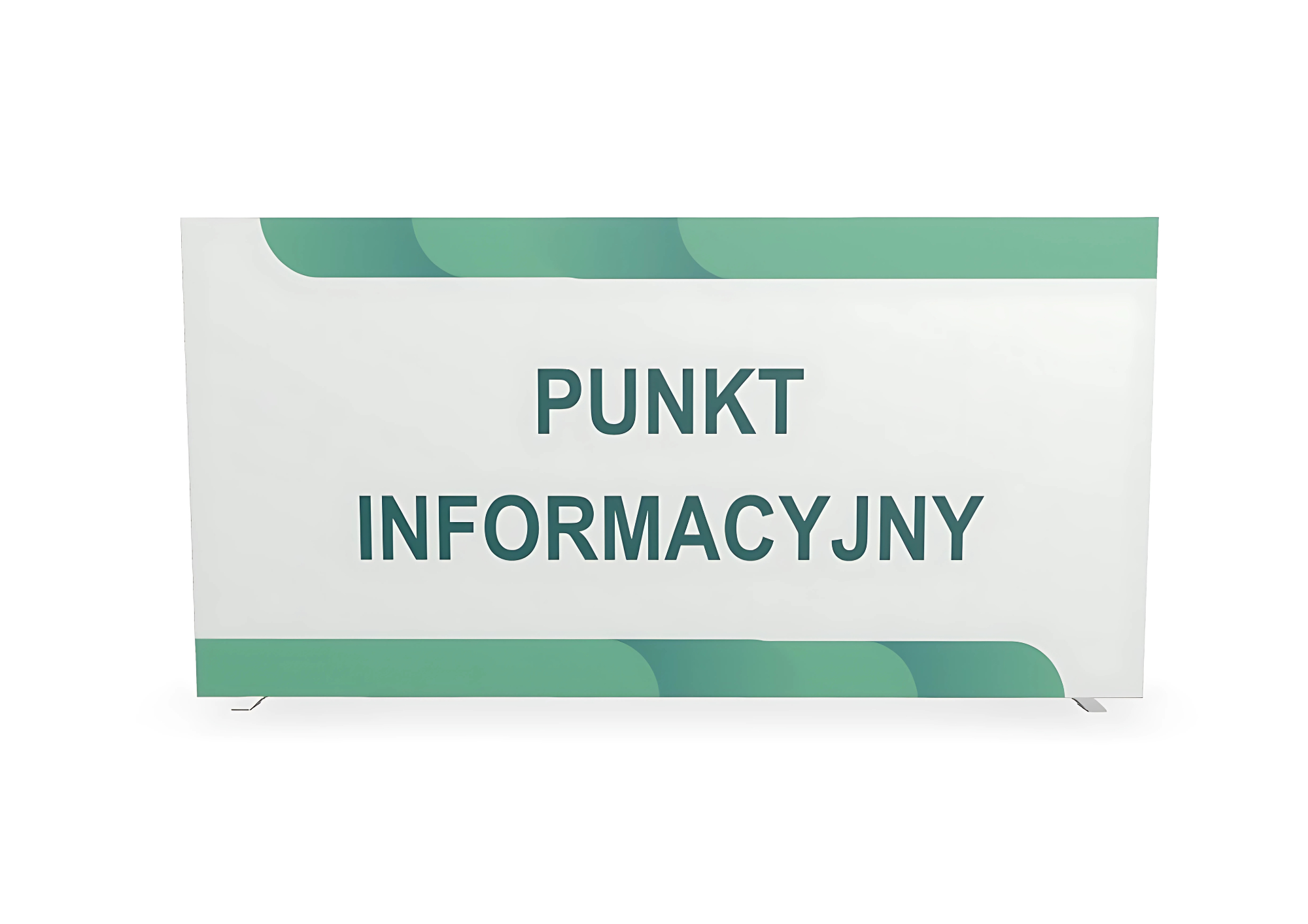Ścianka informacyjna z napisem 'Punkt Informacyjny' w zielono-białej kolorystyce. Idealne rozwiązanie do oznaczenia stanowiska informacyjnego na targach, w urzędach i instytucjach.