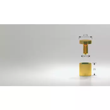 Dystans mosiężny złoty 19x25