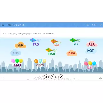 Program edukacyjny mTalent Czytanie. Litery