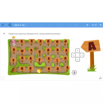 Program edukacyjny mTalent Czytanie. Litery