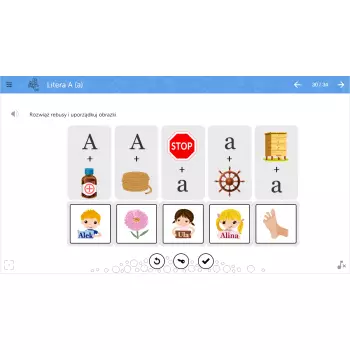 Program edukacyjny mTalent Czytanie. Litery