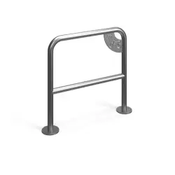 Stojak rowerowy UNO 80 z poprzeczką i tabliczką - 2 miejsca rowerowe