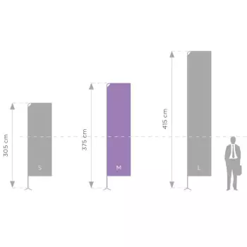 Aluminiowy maszt do flag reklamowych H - 375 cm