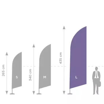 Aluminiowy maszt do flag reklamowych Pióro - L 435 cm