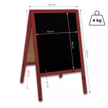 Potykacz drewniany Classic M (60x100 cm) - czerwony