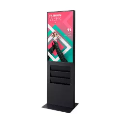Totem cyfrowy Smart Line Rack z pojemnikiem na ulotki