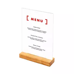 Drewniany stojak na menu typu T