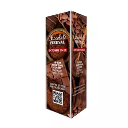 Wieża tekstylna z czterostronną ekspozycją