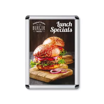 Rama zatrzaskowa srebrna 25 mm narożniki zaokrąglone