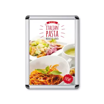 Rama zatrzaskowa srebrna 25 mm narożniki zaokrąglone