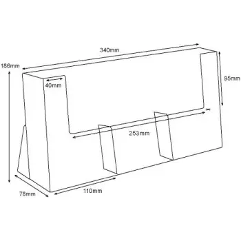 Stojak na poziome ulotki 3xDL (99x210mm)