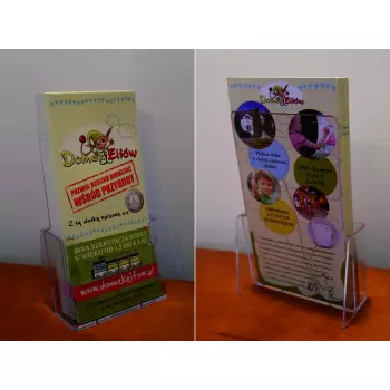 Stojak akrylowy na ulotki pionowe DL