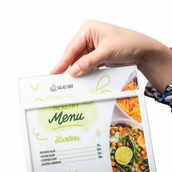 Stojak na menu typ L z podświetleniem LED A5