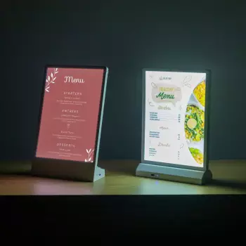Stojak na menu typ L z podświetleniem LED A5