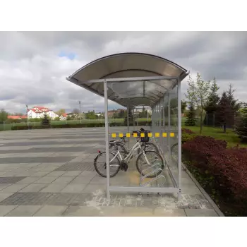 Wiata rowerowa EURO PRZESZKLONA 12-miejscowa jednostronna